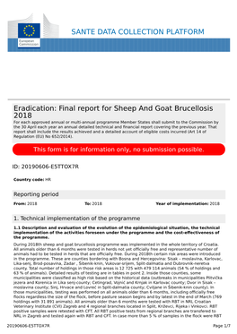 Final Report for Sheep and Goat Brucellosis 2018