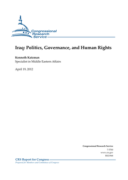 Iraq: Politics, Governance, and Human Rights