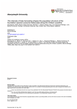 The Intensity of Kelp Harvesting Shapes the Population Structure Of