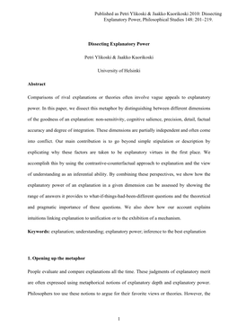 Dissecting Explanatory Power, Philosophical Studies 148: 201–219