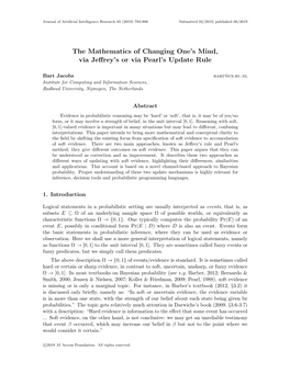 The Mathematics of Changing One's Mind, Via Jeffrey's Or Via Pearl's