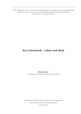 Karl Schuchardt – Leben Und Werk