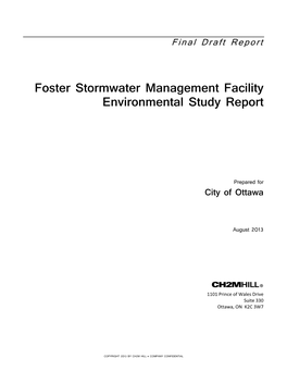 Foster Stormwater Management Facility Environmental Study Report