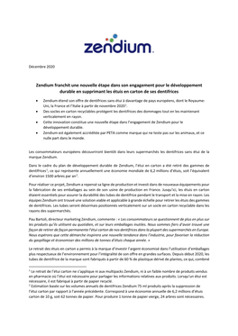 Zendium Franchit Une Nouvelle Étape Dans Son Engagement Pour Le Développement Durable En Supprimant Les Étuis En Carton De Ses Dentifrices