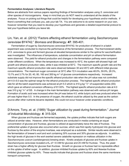 Factors Affecting Ethanol Fermentation Using Saccharomyces Cerevisiae BY4742.” Biomass and Bioenergy