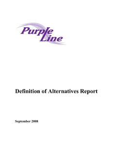 Definition of Alternatives Report