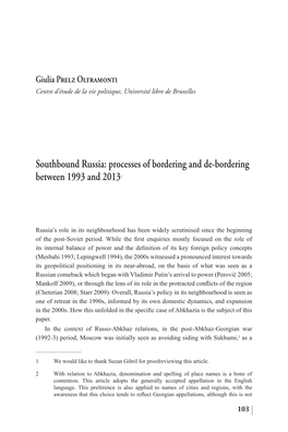 Southbound Russia: Processes of Bordering and De-Bordering Between 1993 and 20131