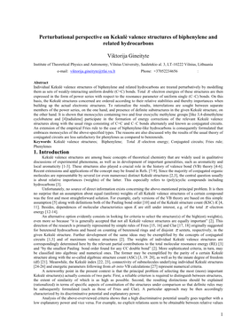 Perturbational Perspective on Kekulè Valence Structures of Biphenylene and Related Hydrocarbons