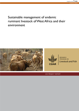 Sustainable Management of Endemic Ruminant Livestock of West Africa and Their Environment