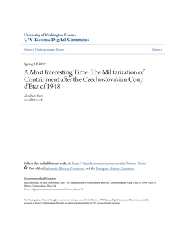 The Militarization of Containment After the Czechoslovakian Coup D’Etat of 1948