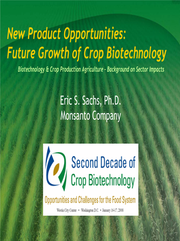 Biotechnology & Crop Production Agriculture