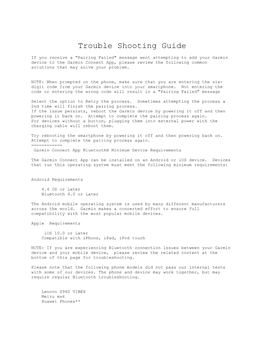 Trouble Shooting Guide
