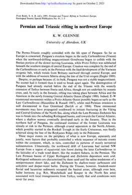 Permian and Triassic Rifting in Northwest Europe, Geological Society Special Publication No