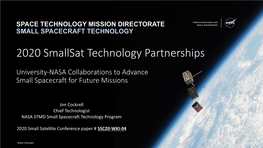 2020 Smallsat Technology Partnerships