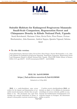 Suitable Habitats for Endangered Frugivorous Mammals