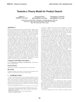 Towards a Theory Model for Product Search∗