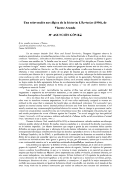 Una Reinvención Nostálgica De La Historia: Libertarias (1996), De Vicente Aranda