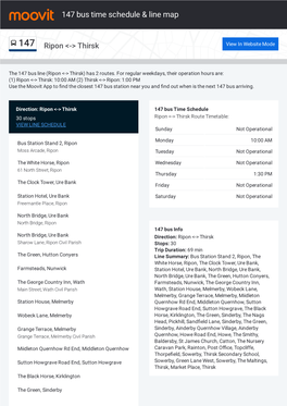 147 Bus Time Schedule & Line Route