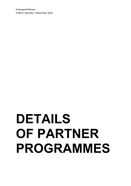 Details of Partner Programmes