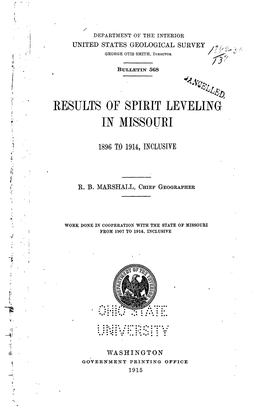 Results of Spirit Leveling Missouri