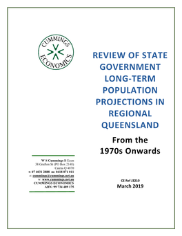 Review of State Government Long-Term Population