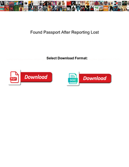 Found Passport After Reporting Lost