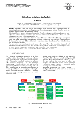 Ethical and Social Aspects of Robots