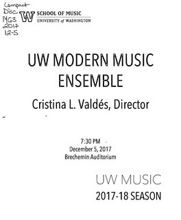 UW MODERN MUSIC ENSEMBLE Cristina L