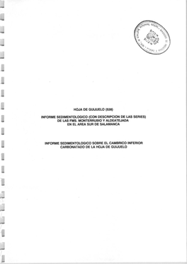 Hoja De Guijuelo (528) Informe Sedimentologico (Con Descripcion De Las Series) De Las Fms. Monterrubio Y Aldeatejada En El Area