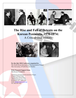 The Rise and Fall of Detente on the Korean Peninsula, 1970-1974