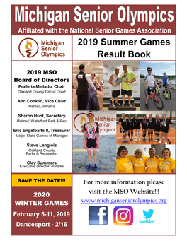 2019 Summer Games Result Book