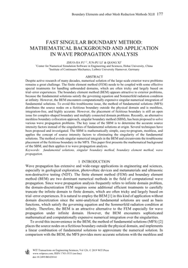 Fast Singular Boundary Method: Mathematical Background and Application in Wave Propagation Analysis