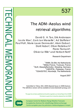 The ADM-Aeolus Wind Retrieval Algorithms