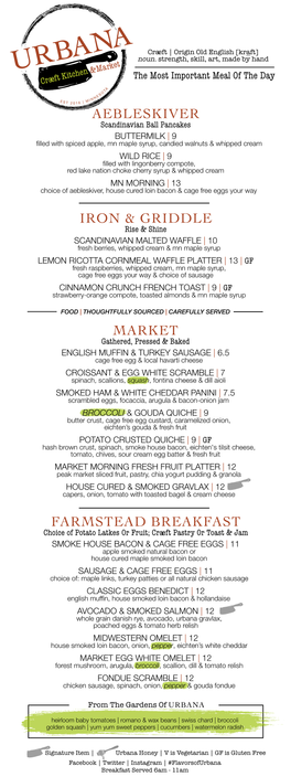 BREAKFAST Choice of Potato Latkes Or Fruit; Craeft Pastry Or Toast & Jam SMOKE HOUSE BACON & CAGE FREE EGGS | 11