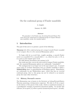 On the Conformal Group of Finsler Manifolds