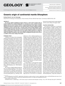 Oceanic Origin of Continental Mantle Lithosphere