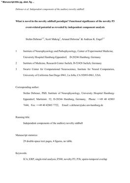 What Is Novel in the Novelty Oddball Paradigm? Functional Significance of the Novelty P3