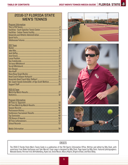 2016-17 Florida State Men's Tennis
