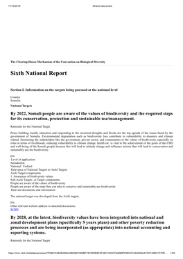 CBD Sixth National Report