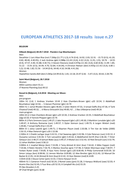 EUROPEAN ATHLETICS 2017-18 Results Issue N.27