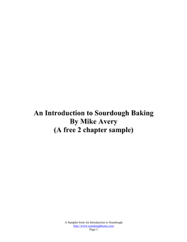 An Introduction to Sourdough Baking by Mike Avery (A Free 2 Chapter Sample)