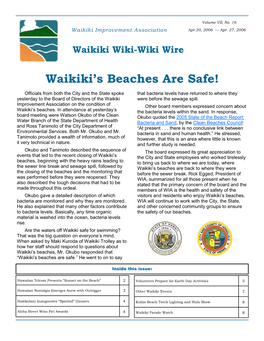 Waikiki Safe Beaches