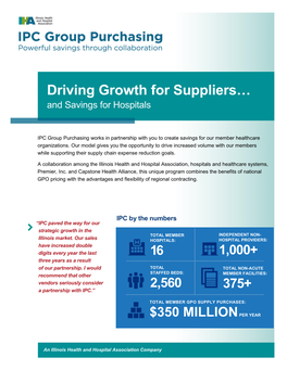 Driving Growth for Suppliers… and Savings for Hospitals