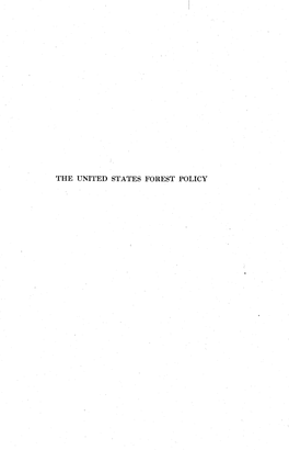 The United States Forest Policy