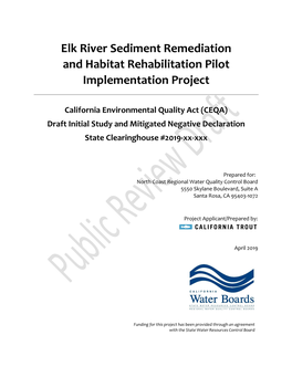 Elk River Sediment Remediation and Habitat Rehabilitation Pilot Implementation Project