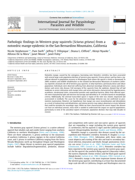 Pathologic Findings in Western Gray Squirrels (Sciurus Griseus) from A