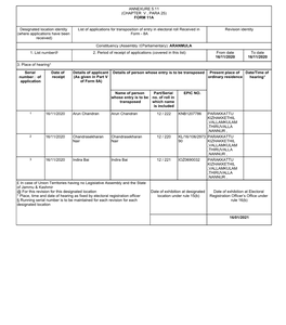 FORM 11A Designated Location Identity