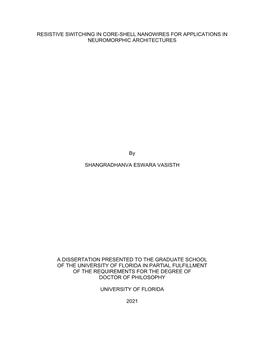 Resistive Switching in Core-Shell Nanowires for Applications in Neuromorphic Architectures