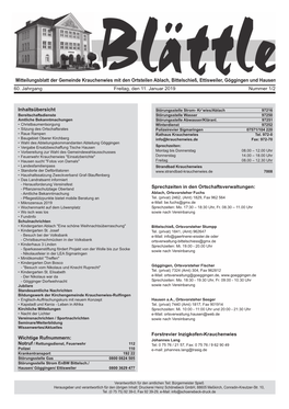 Mitteilungsblatt KW 2