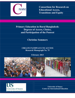 Primary Education in Rural Bangladesh: Degrees of Access, Choice, and Participation of the Poorest
